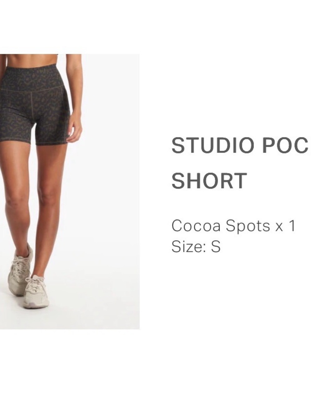 Vuori Set 3PC | Leggings Shorts Bra Matching Set Leopard Neutral Athleisure - Picture 3 of 12
